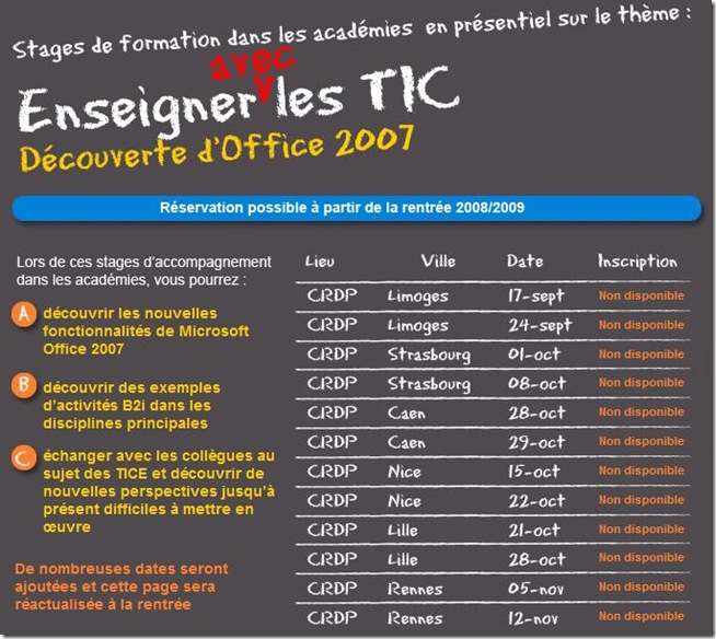 Stages de formation