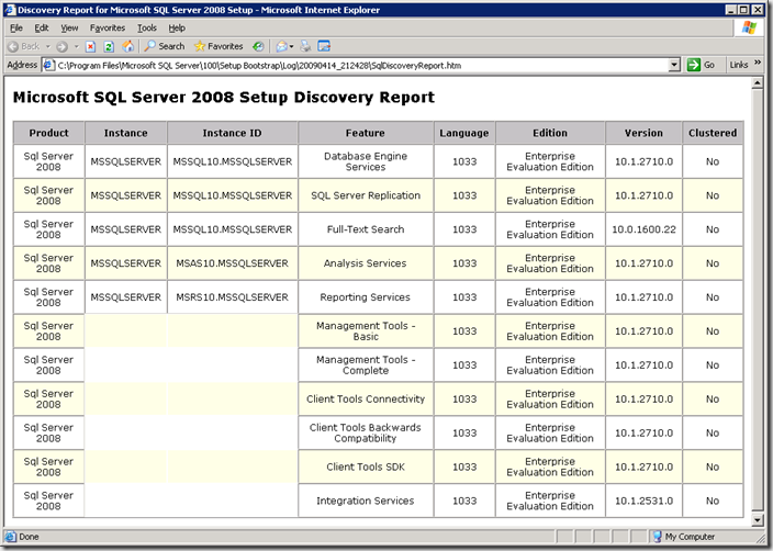 sqldiscoveryReport