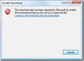 SmartScreen - Unsafe Download