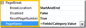 New page break properties for groups and report items in Report Builder / Report Designer