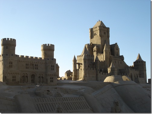 Sandcastles on the beach at The Hauge