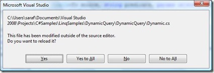 File has been modified outside VS prompt