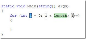 For Loop C# Snippet