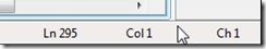 Status bar Line, Column, Character