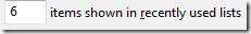 Number of Recent Files to Display In MRU option