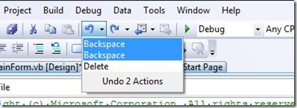 Undo command stack on standard toolbar