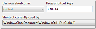 Window.CloseDocumentWindow bound to Ctrl+F4