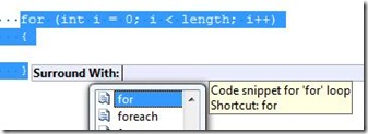 Code Snippet Surround With