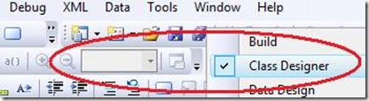 Displaying the Class Designer Toolbar even though the Class Designer isn't open