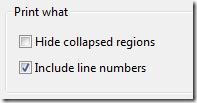 Hide collapsed regions and include line numbers options