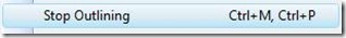 Stop Outlining menu item