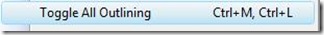 Toggle All Outlining menu item