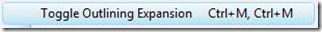 Toggle Outlining Expansion menu item
