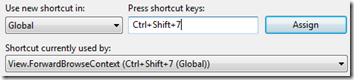 View.ForwardBrowseContext Ctrl+Shift+7