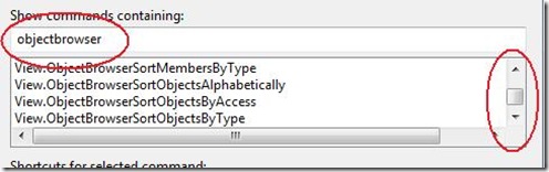 Object Browser Lots of Commands