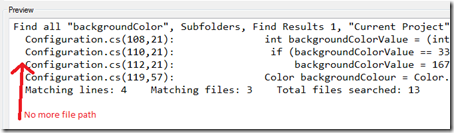 No more file path in search results