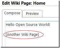 Creating another wiki page in edit mode