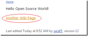 New Wiki Link on Page