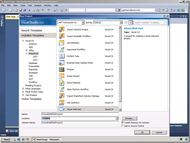 SharePoint2010VisualStudio1