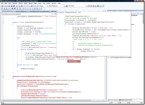 Refactoring using inline delegates