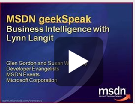 MSDN geekSpeak BI using Excel