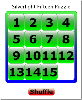 Silverlight 15 puzzle