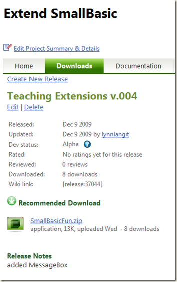 SmallBasic Extensions on CodePlex