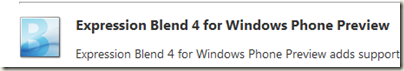 Expression Blend 4 for Windows Phone Preview