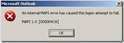 MAPI Error Dialog: 