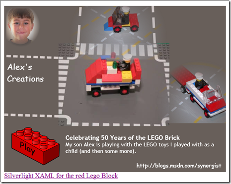 Alex's Lego Creations in Silverlight