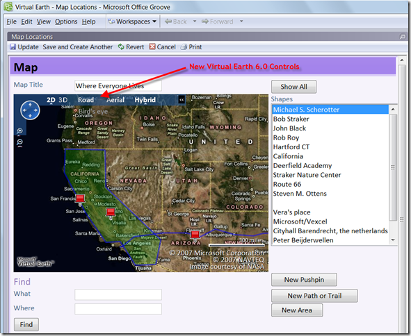 Virtual Earth in Groove