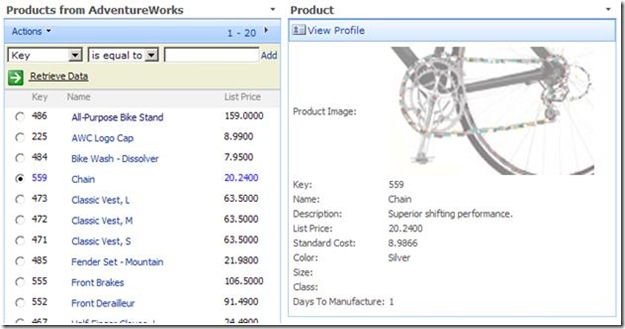 BDC Web Parts on a Page2