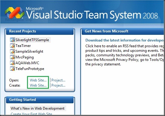 vs2008_startPage