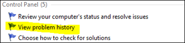 StartMenu "View Problem History"