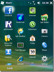 FB in Start menu