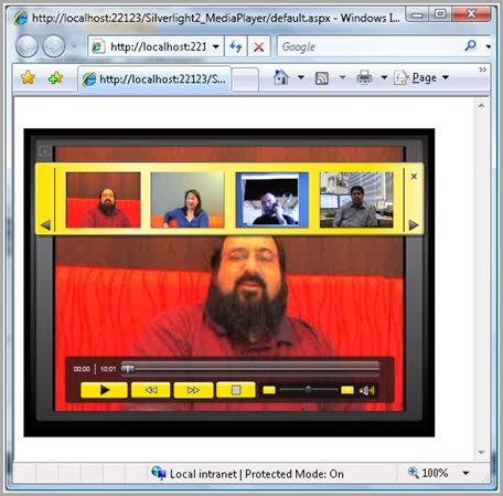 Silverlight 2 Media Player in Internet Explorer 7