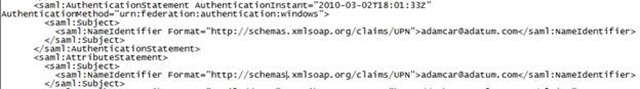 AD FS 1.x SAML Assertion