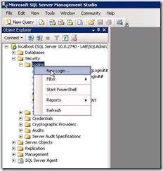 014 - SQL Server Studio NewLogin