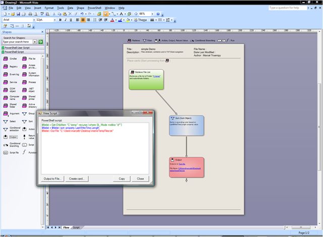 Powershell Script Generator Add-In für Microsoft Visio