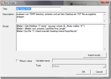 PowerShell Script Generator Add-In für Visio, erstellen von User Skripte für Wiederverwendung