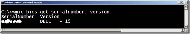 wmic bios get serialnumber, version <from a physical system>