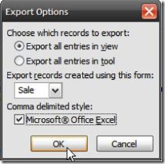 Export options