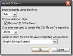 Import options