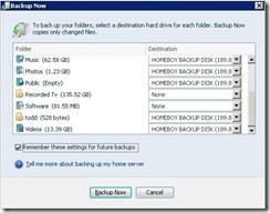 Home Server Backup Now