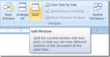 Split button in Word