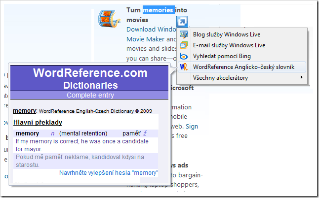 Stáhnout akcelerátor Anglicko-český slovník WordReference.com 