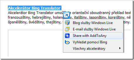 Stáhnout akcelerátor Share, Bookmark, Email with Add to Any 