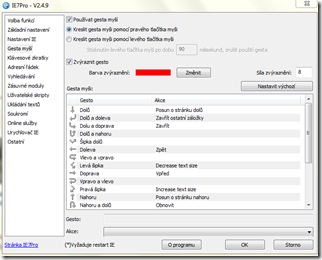 Naučte se ovládat Internet Explorer pomocí gest myši