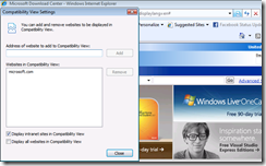 Internet Explorer 8.0 Beta 2: Compatibility View