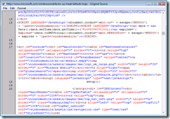 Internet Explorer 8.0 Beta 2: Page Source